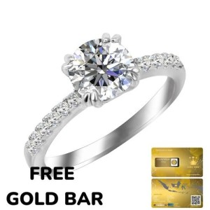 Cincin 1 Carat Berlian Molssanlte 925 Silver