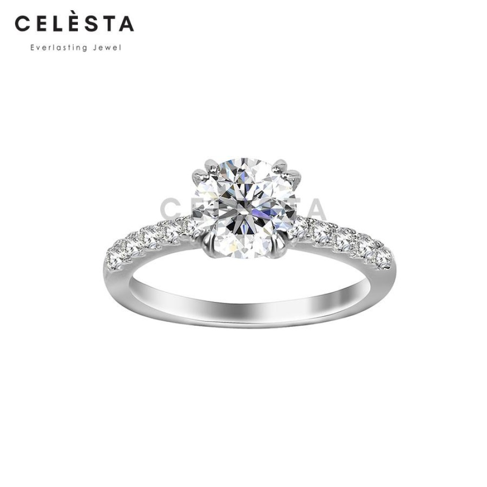 
                                                            Cincin 1 Carat Berlian Molssanlte 925 Silver