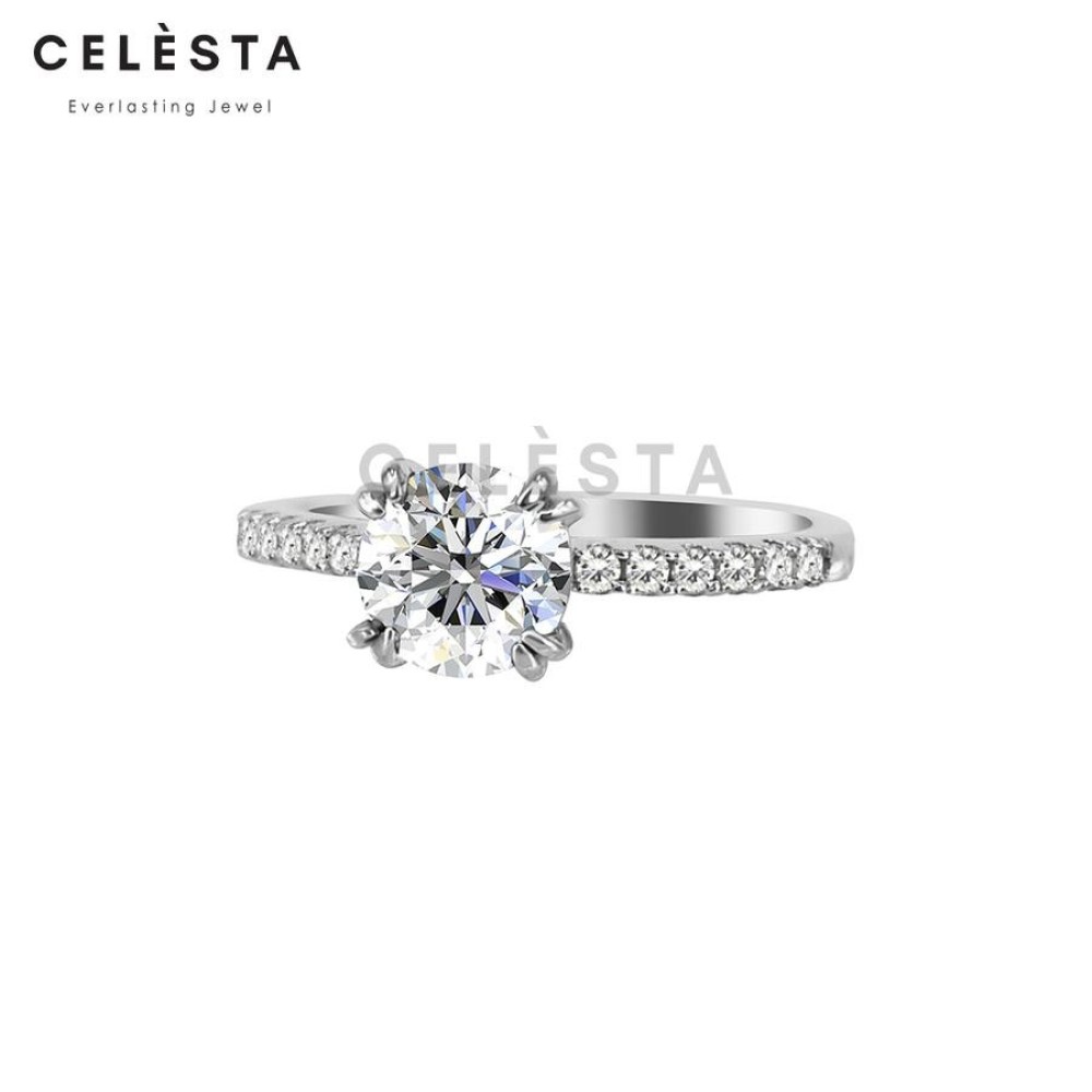
                                                            Cincin 1 Carat Berlian Molssanlte 925 Silver