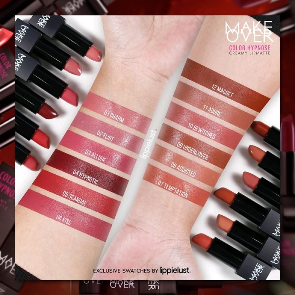 [SPECIAL MASTERSHADE] MAKE OVER Color Hypnose Creamy Lipmatte 4.3 g - Lipstick Lipstik Lipcream - 01 Charm