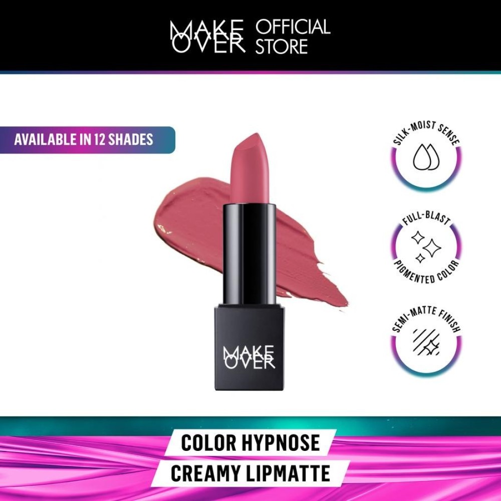 [SPECIAL MASTERSHADE] MAKE OVER Color Hypnose Creamy Lipmatte 4.3 g - Lipstick Lipstik Lipcream - 01 Charm