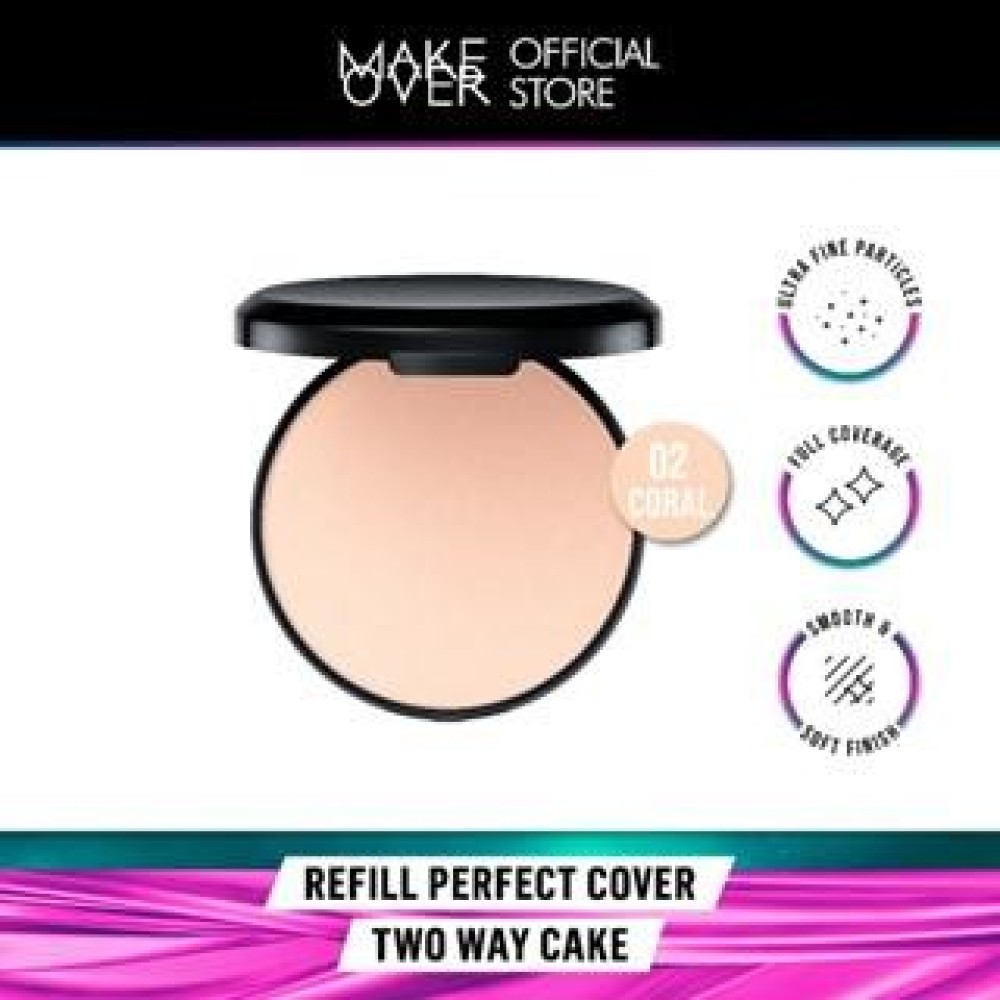 
                                                            MAKE OVER Perfect Cover Refill Two Way Cake TWC 12 g - Refill Bedak Padat Bedak Compact High Coverage Ringan Wajah Flawless Make Up Tahan Lama Non-Comedogenic Lebaran Raya - 01 Lace