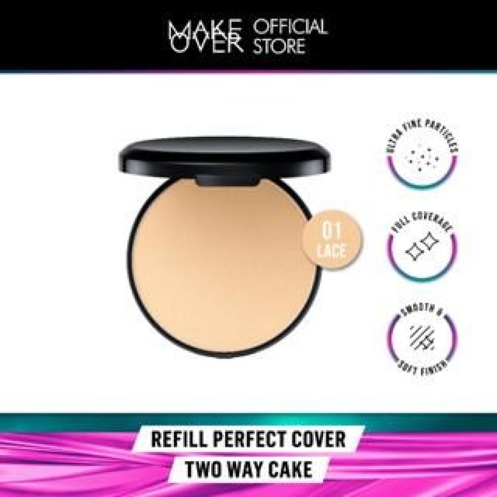 
                                                            MAKE OVER Perfect Cover Refill Two Way Cake TWC 12 g - Refill Bedak Padat Bedak Compact High Coverage Ringan Wajah Flawless Make Up Tahan Lama Non-Comedogenic Lebaran Raya - 01 Lace