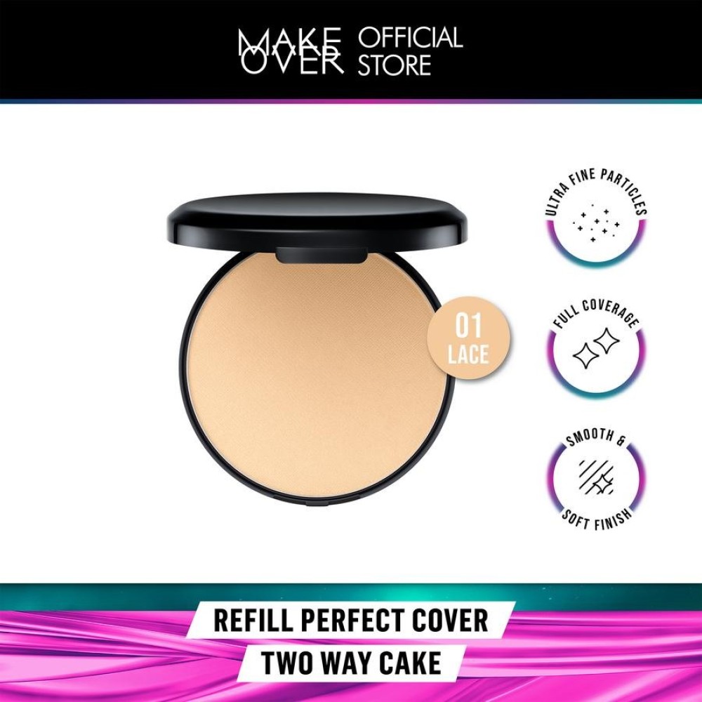 
                                                            MAKE OVER Perfect Cover Refill Two Way Cake TWC 12 g - Refill Bedak Padat Bedak Compact High Coverage Ringan Wajah Flawless Make Up Tahan Lama Non-Comedogenic Lebaran Raya - 01 Lace