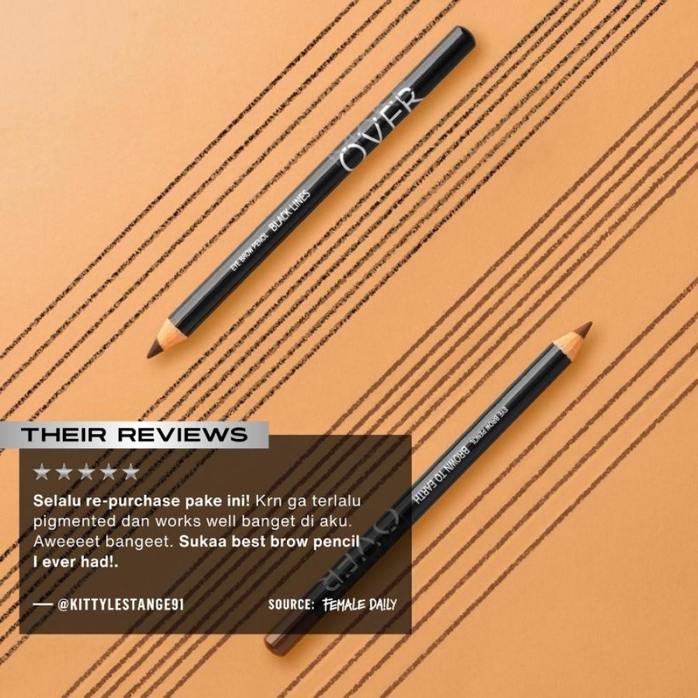 MAKE OVER Eye Brow Pencil | Eyebrow Pensil Alis - BLACK LINES
