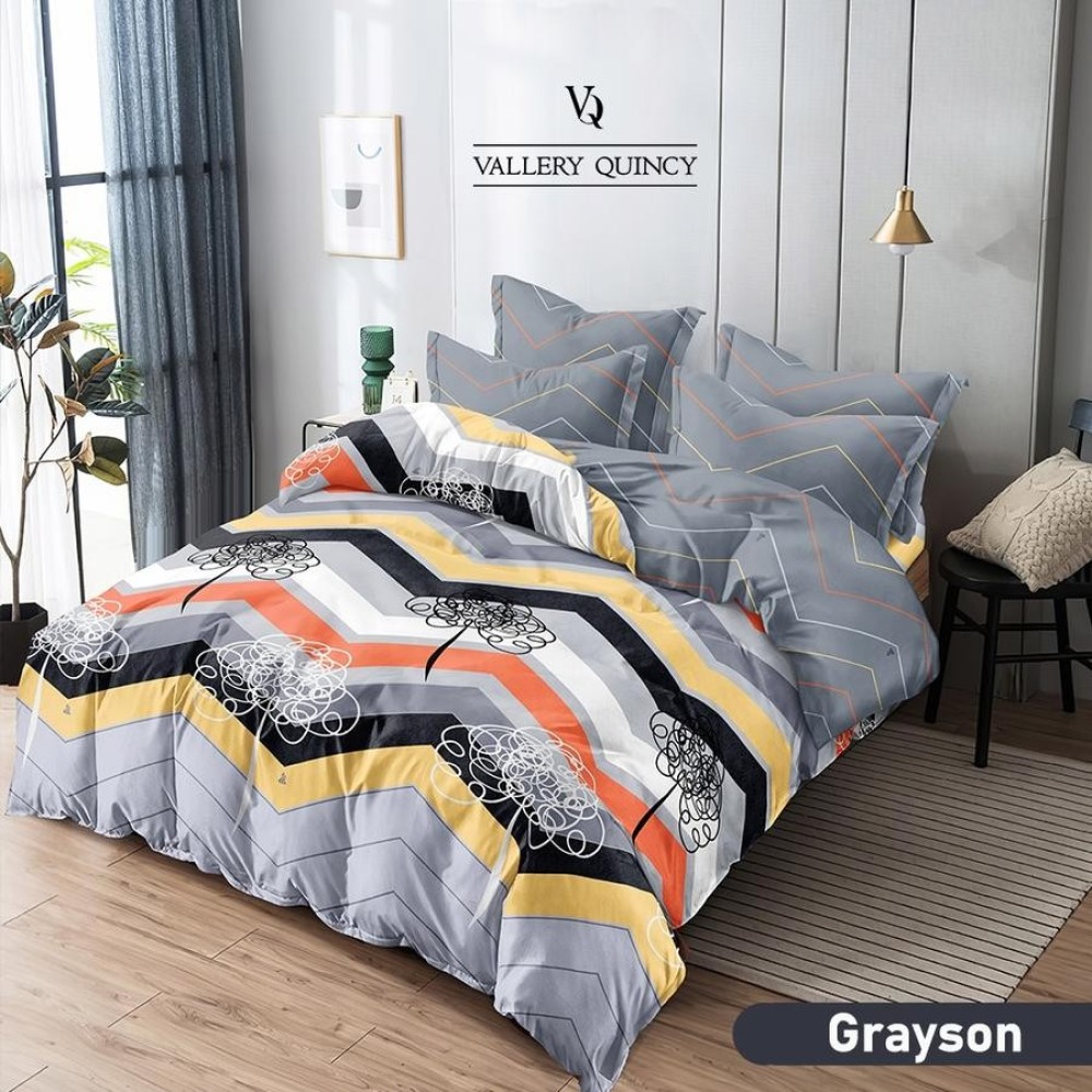 satu set bed cover 180x200 vallery quincy katun jepang new motif - Bruno, 200x200 SatuSet