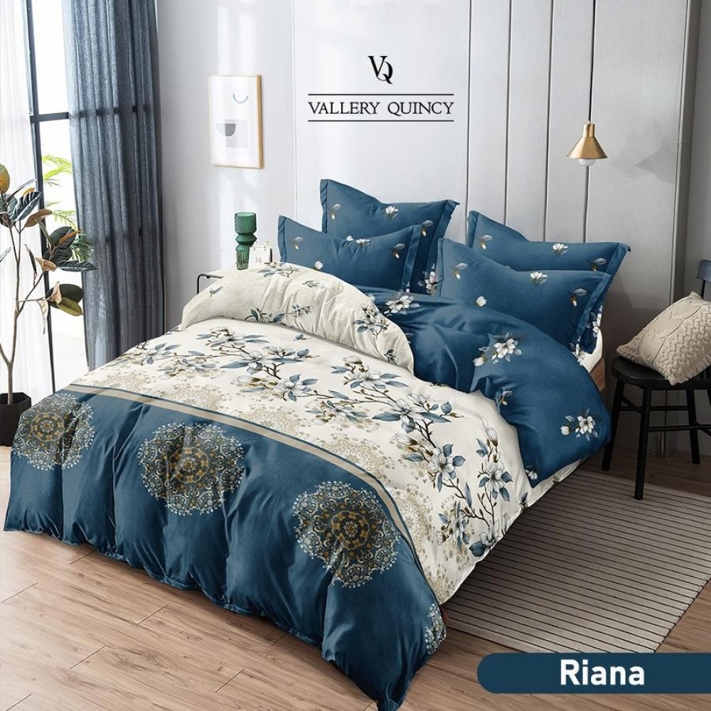 satu set bed cover 180x200 vallery quincy katun jepang new motif - Bruno, 200x200 SatuSet
